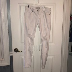 Guess white ripped jeans